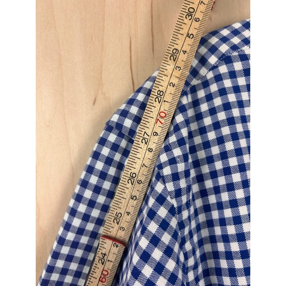 Polo Ralph Lauren Mens XL Classic Fit Gingham Check Button Down Shirt Blue White